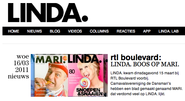 LINDA. geilt ook op aandacht RTL Boulevard voor Glossy van Dansmari's de MARI.